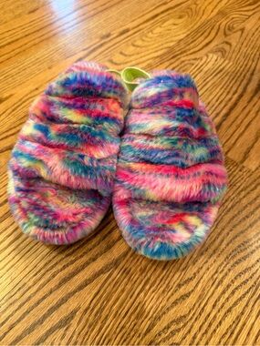 UGG Fuzzy Multicolor Tie-Dye Slide Slippers